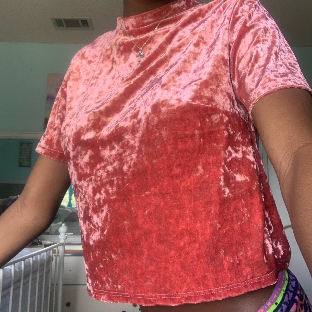 Velvet crop top NEVER WORN